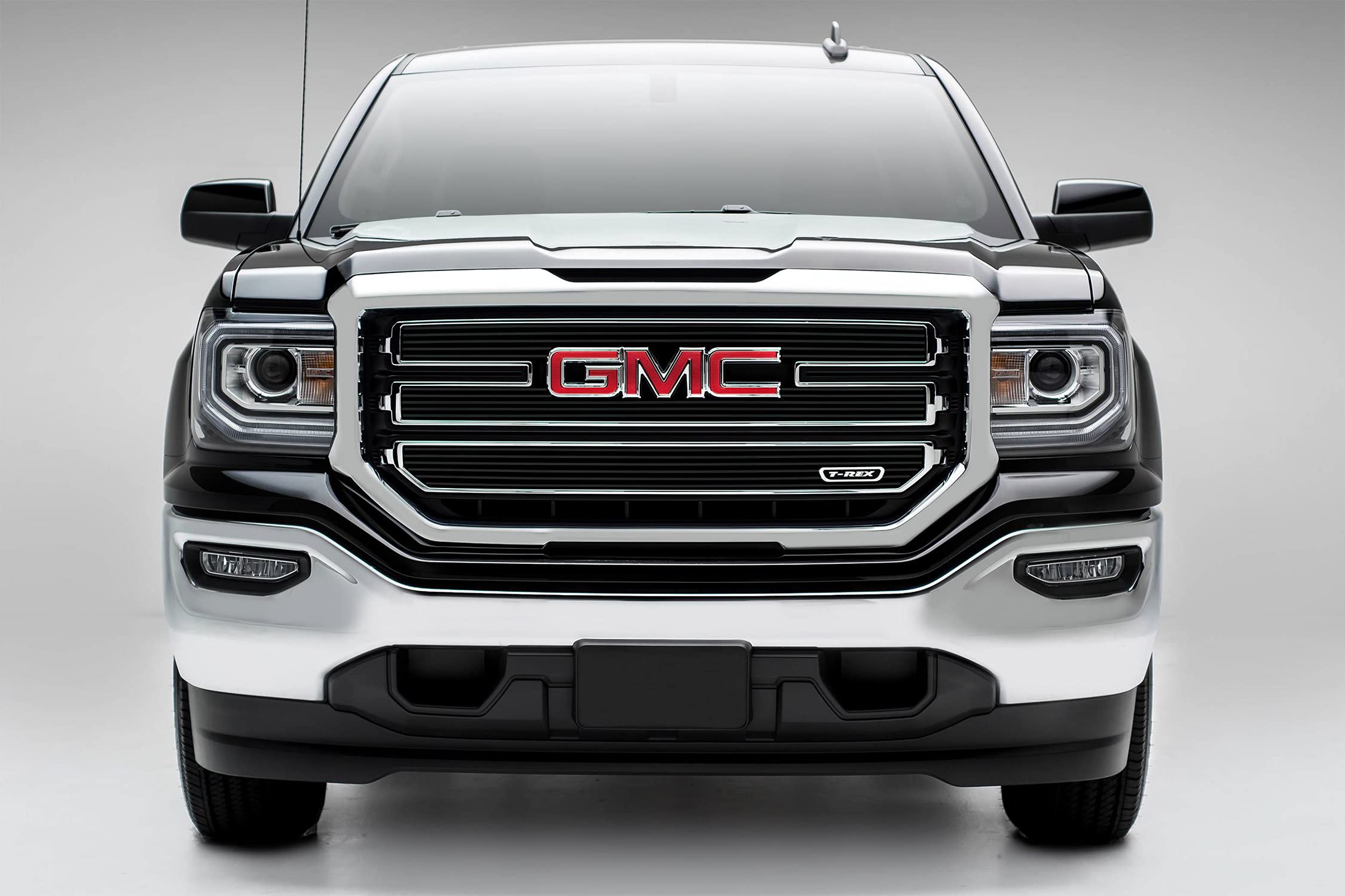2016-2018 Sierra 1500 SLE T-Rex Grilles Laser Billet Grille, Black, 3 Pc, Overlay - PN #6212131
