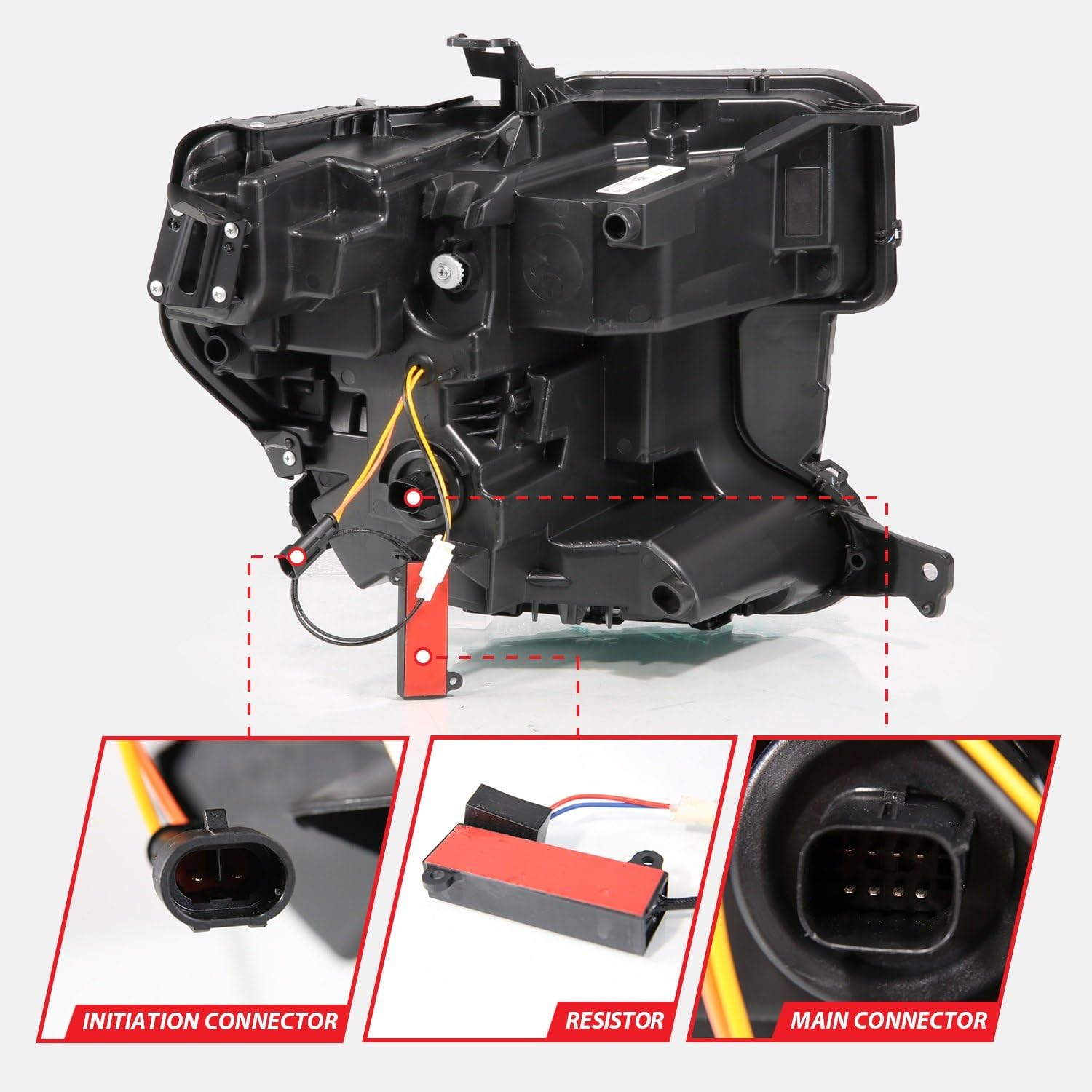 GMC Sierra 1500 Anzo 19-21 LED Projector Headlight w/Switchback+Sequential - Black