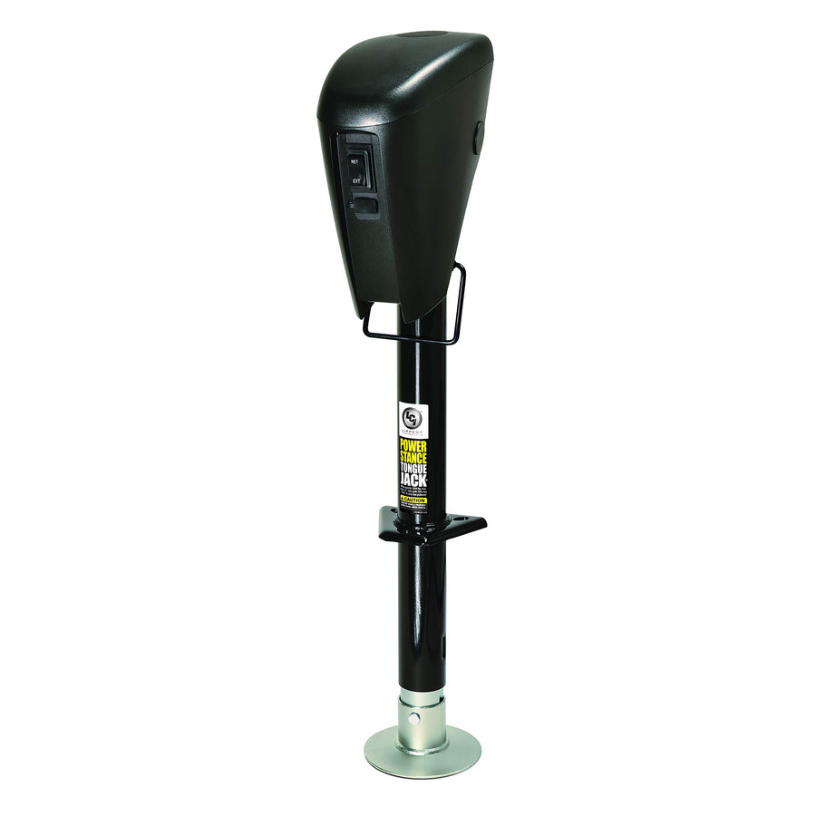 Power Stance Tongue Jack - Lippert Components with Optional 2-Way to 7-Way powering System for RVs