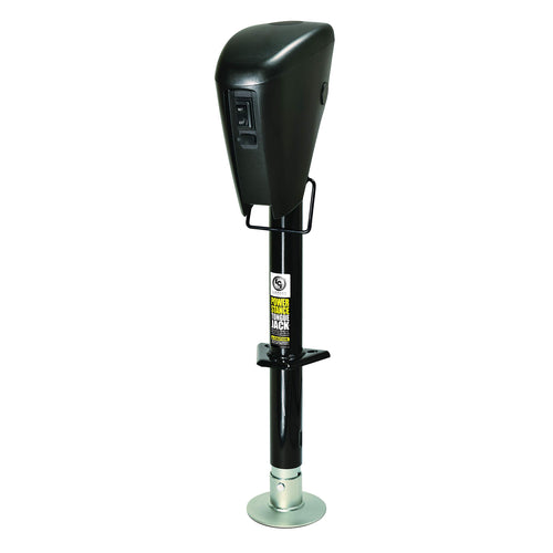 Power Stance Tongue Jack - Lippert Components with Optional 2-Way to 7-Way powering System for RVs