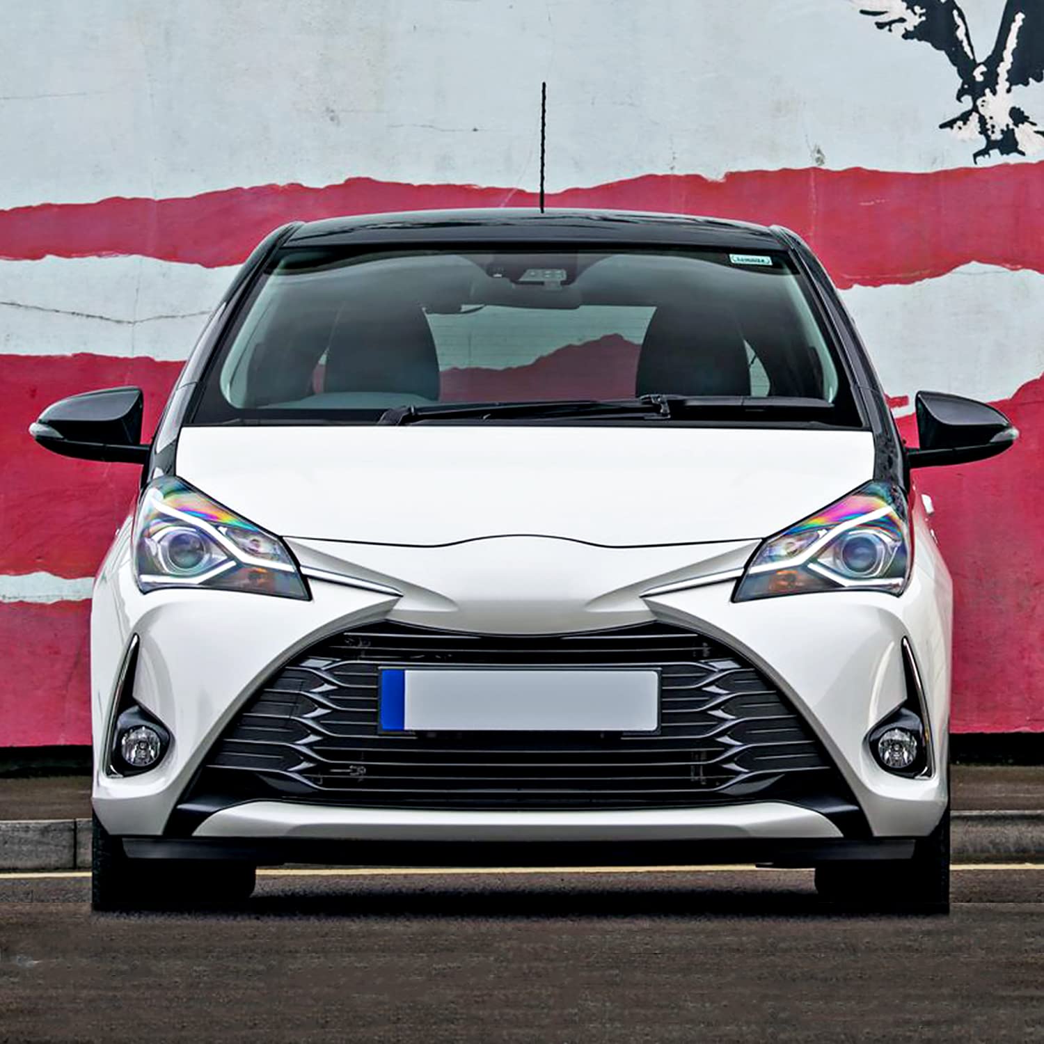 Clear Spec-D Tuning Fog Lights + Switch Compatible with 2018-2019 Toyota Yaris Hatchback