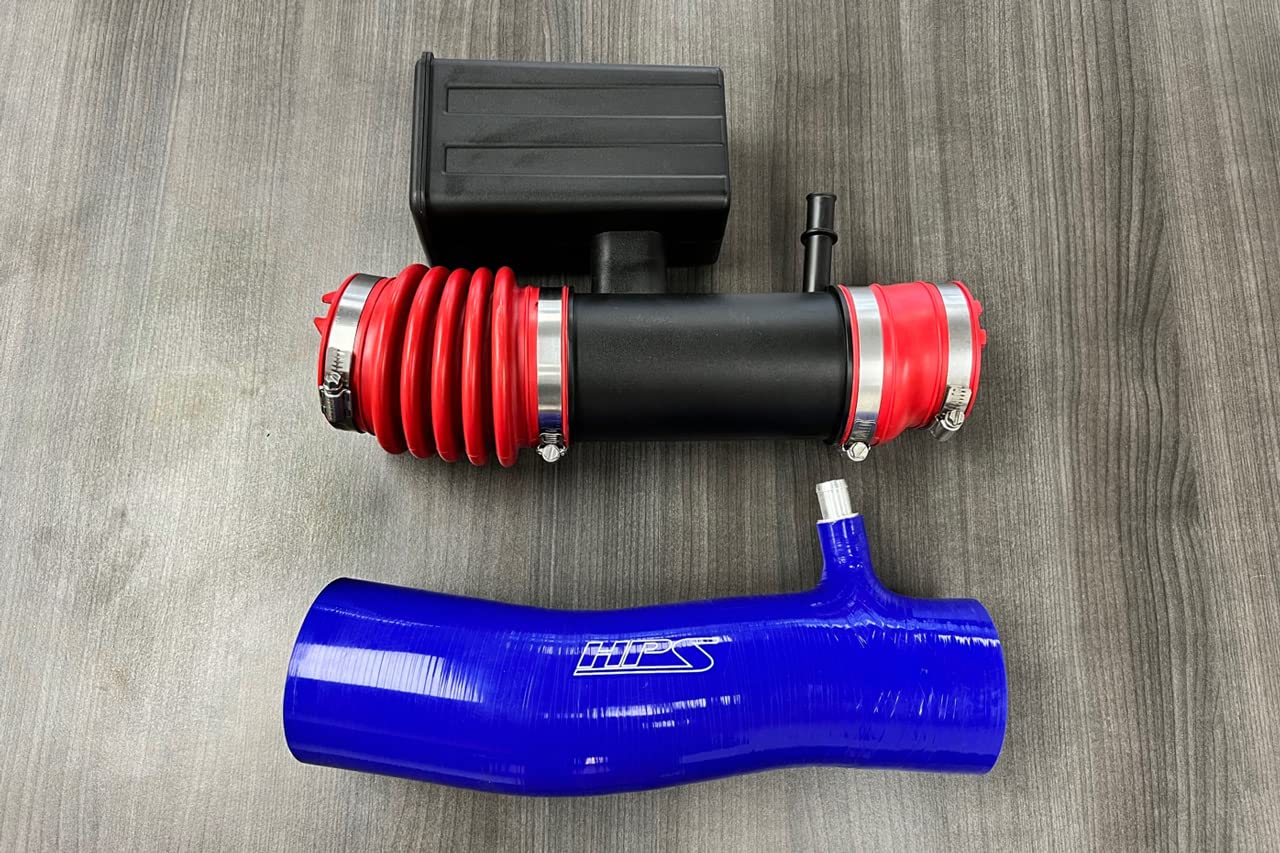 Red HPS Silicone Air Intake System Kit with Air Filter Compatible for 2016-2023 Toyota Tacoma 3.5L V6, 827-723R