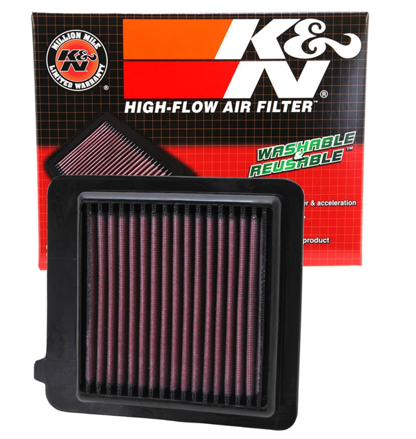 K&N Engine Air Filter: Premium, Reusable, Washable, Clean Every 75,000 Miles, Replacement Car Air Filter: Compatible with 2010-2016 HONDA CR-Z, 33-2459