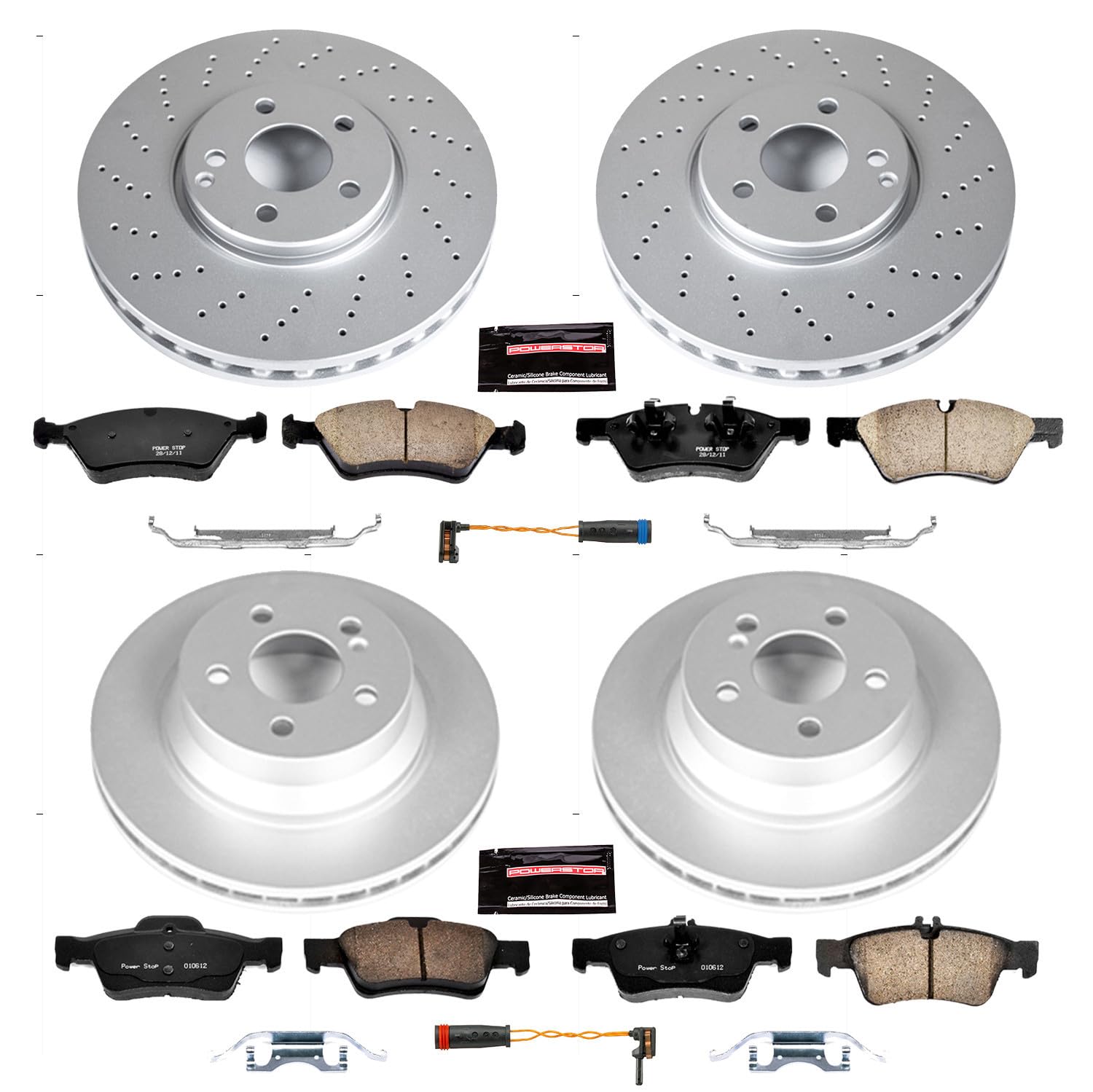 Power Stop CRK6358 Z23 Evolution Geomet Coated Brake Kit Front and Rear For Mercedes-Benz E350 2007-2009, Mercedes-Benz E550 2007-2009 [Model Specific]