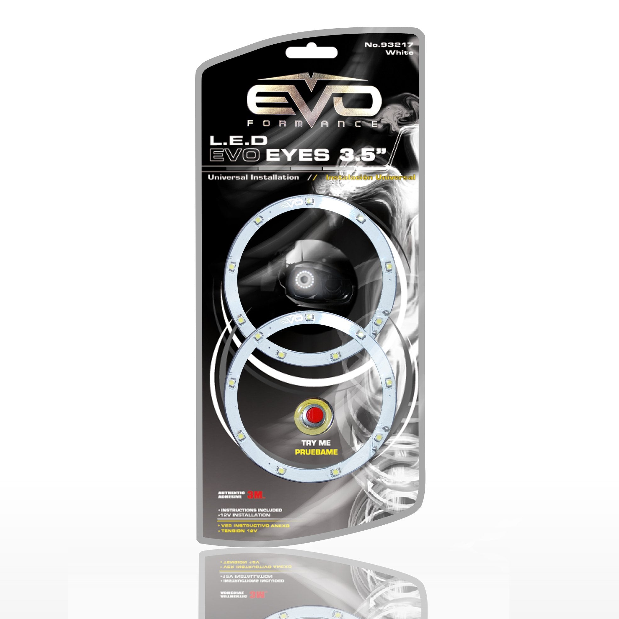 CIPA Ultra White 3.5" Diameter Halo Angel LED 93217 Universal Fit EVO Eye