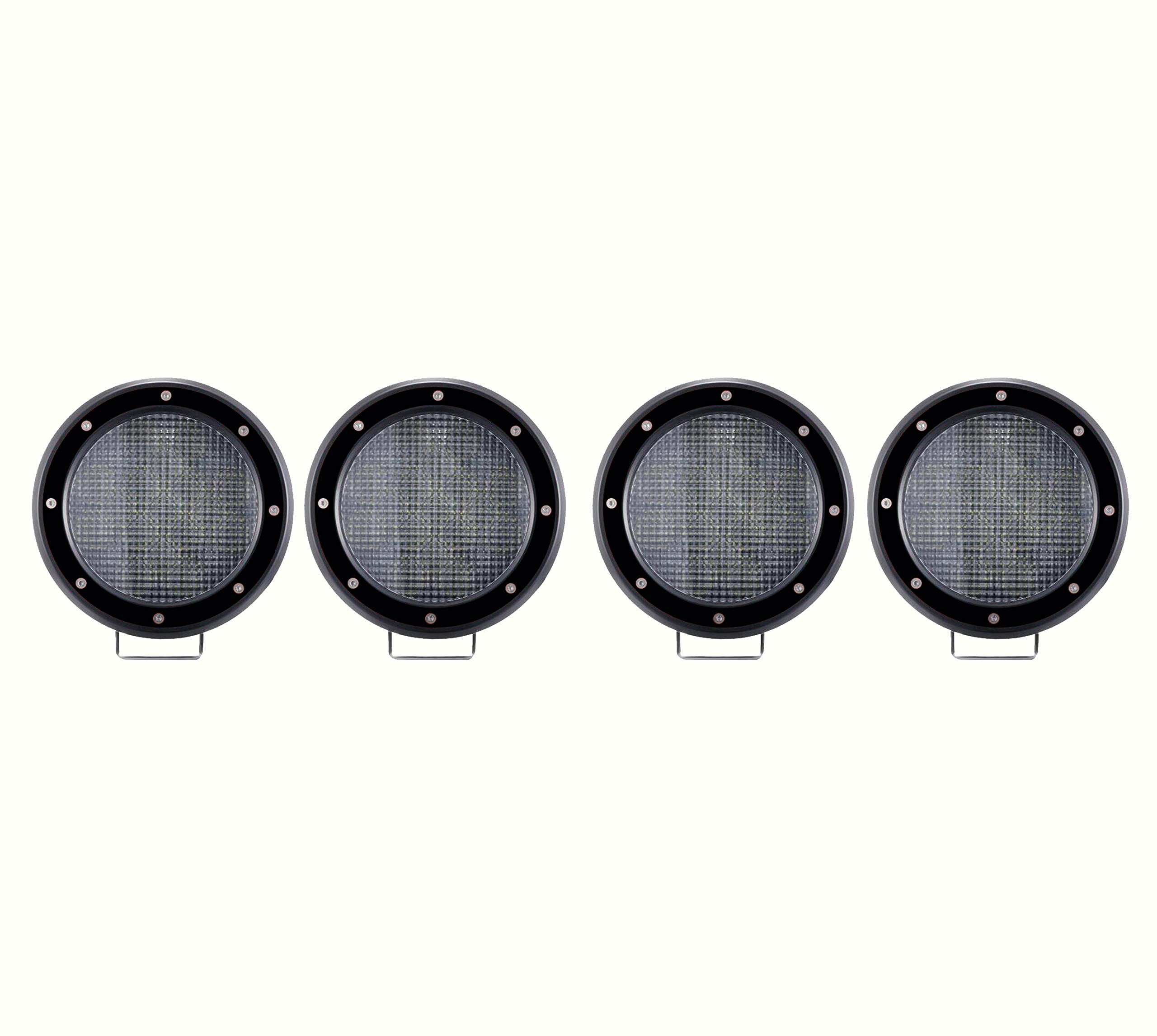 Classic Black Horse Roll Bar Incl. Set of 5.3" Dia.Led Lights w/Black Trim Rings Compatible with 19-24 Ram 1500 Excludes Classic models-RB002BK-PLFB