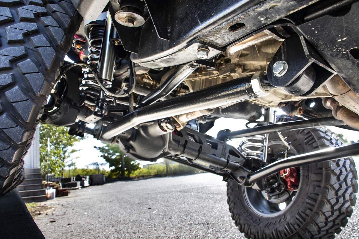 4" Rough Country Long Arm Suspension Lift Kit for Jeep Wrangler JK Unlimited 4-Door 3.8L (2007-2011) - w/N3 Shocks, Adjustable Control Arms