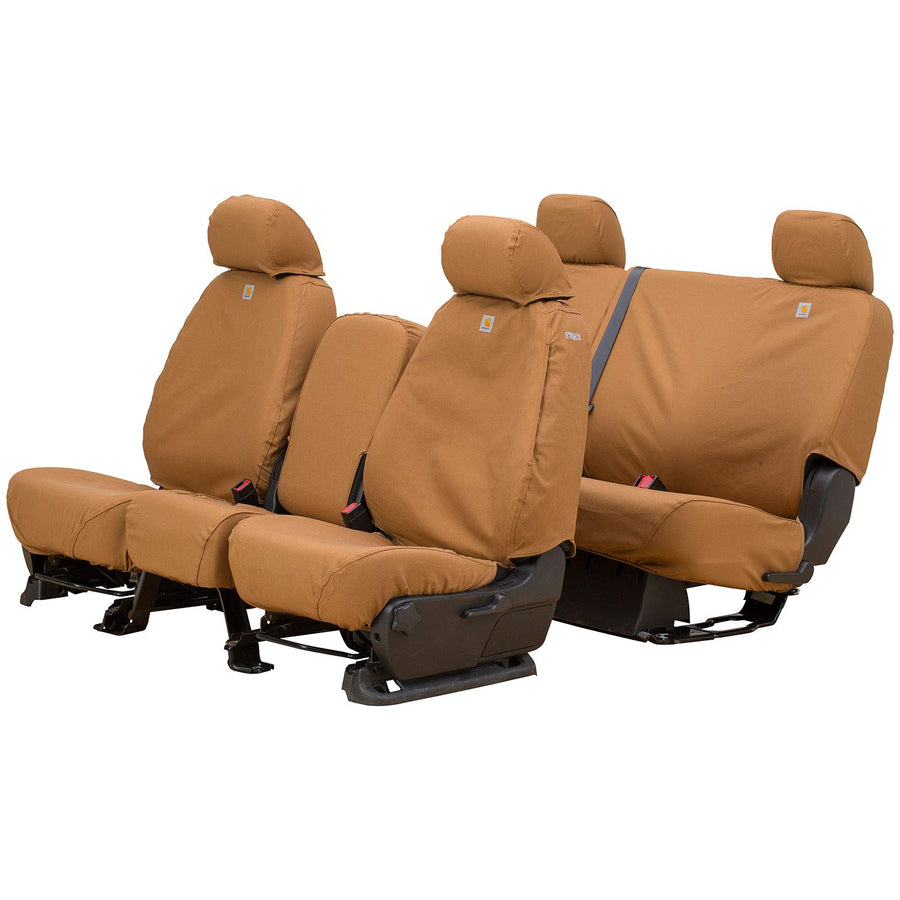 Covercraft Carhartt SeatSaver Custom Fit Front Row Seat Cover for Select Cadillac/Chevrolet/GMC Models - Duck Weave (Brown)