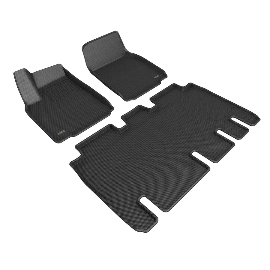 3D MAXpider Kagu Custom Fit Floor Mat (Black) Compatible with Tesla Model X 5-Seats 2022-2026 - Full Set