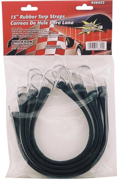 Industrial Epdm Rubber Tarp Straps (6602) - Erickson Manufacturing, 4 Count (Pack of 1)