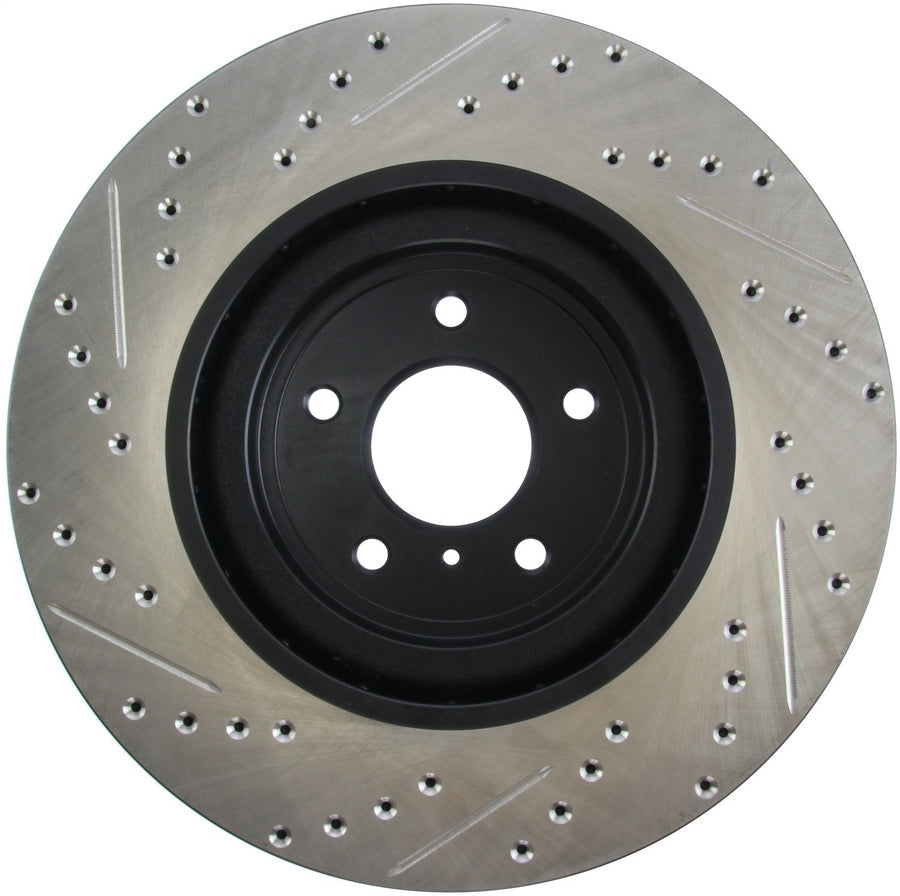 Front Left StopTech 127.42100L Automotive Replacement Drilled and Slotted Disc Brake Rotor Fits Select Infiniti FX50/G37/M35h/M37/M56/Q50