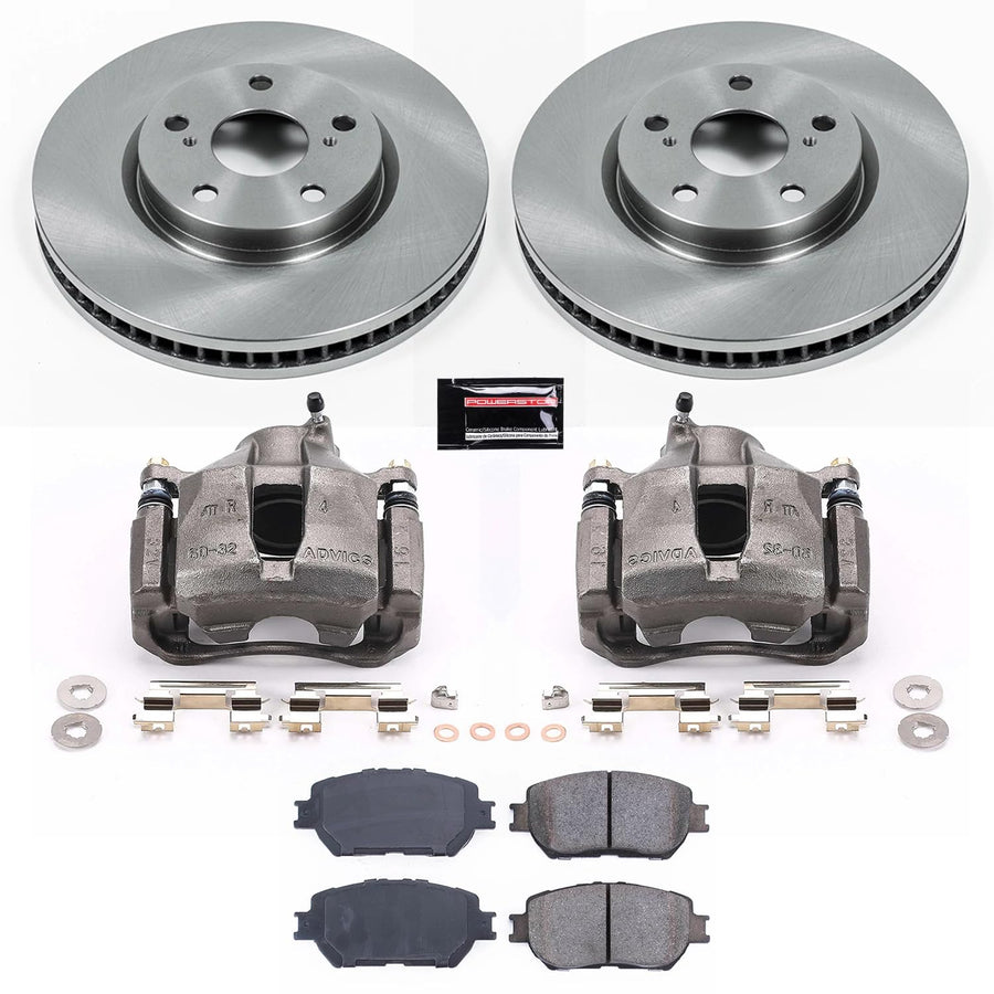 Power Stop KCOE5272 Replacement Autospeciality Front Caliper Kit- OE Rotors, Ceramic Brake Pads, Calipers For Lexus GS300 2006, Lexus IS250 2009-2015 [Model Specific]