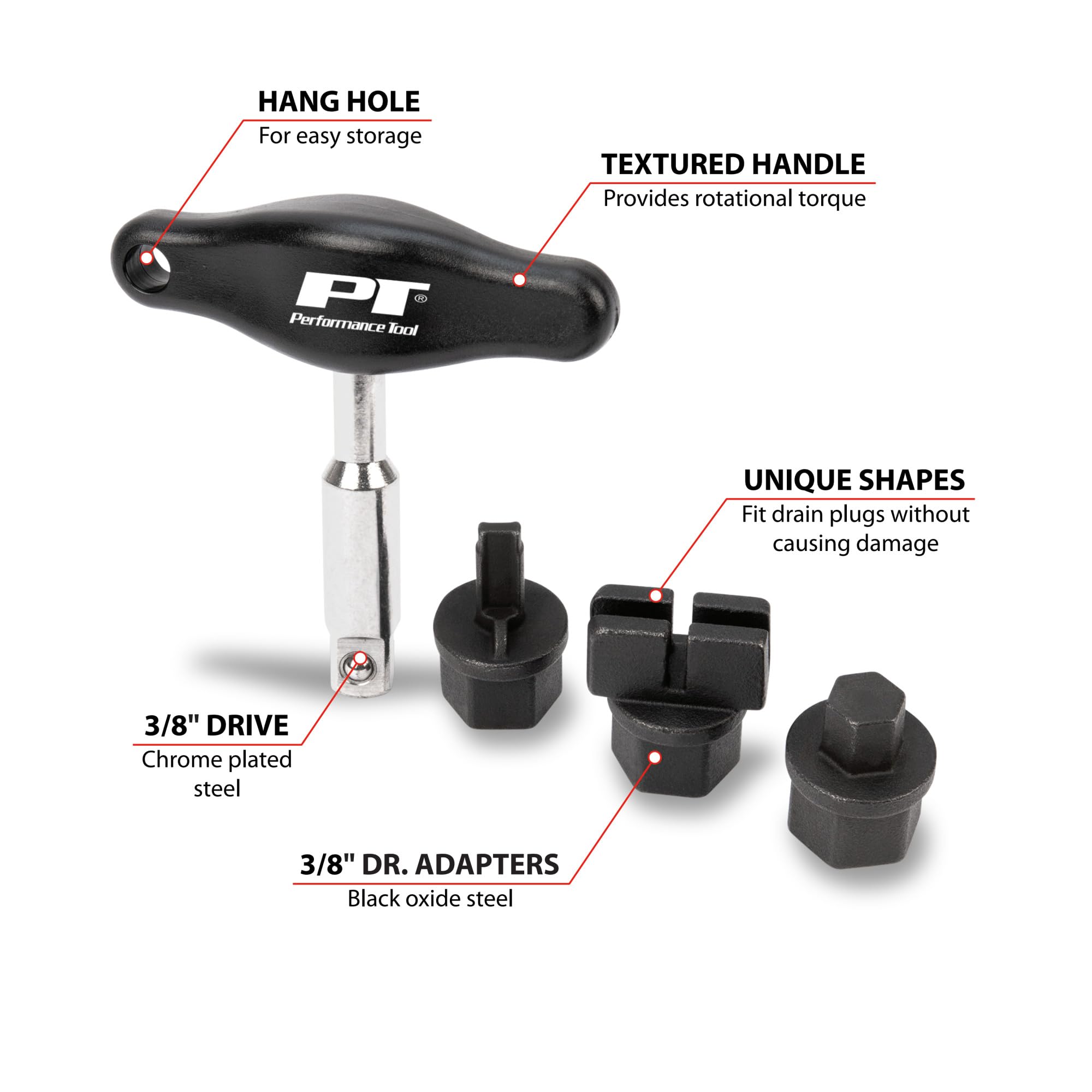 Performance Tool Plastic W54298 Oil Drain Plug Remover - Easily Remove Stripped or Rounded Oil Drain Plugs with Durable and Lightweight Tool