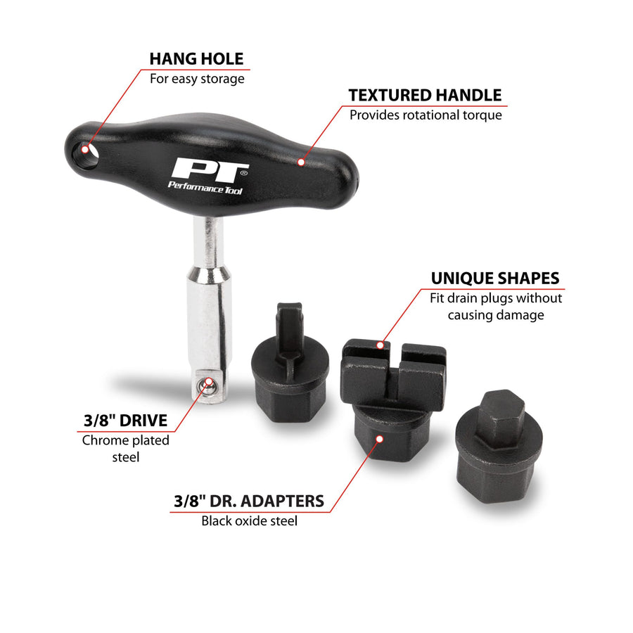 Performance Tool Plastic W54298 Oil Drain Plug Remover - Easily Remove Stripped or Rounded Oil Drain Plugs with Durable and Lightweight Tool