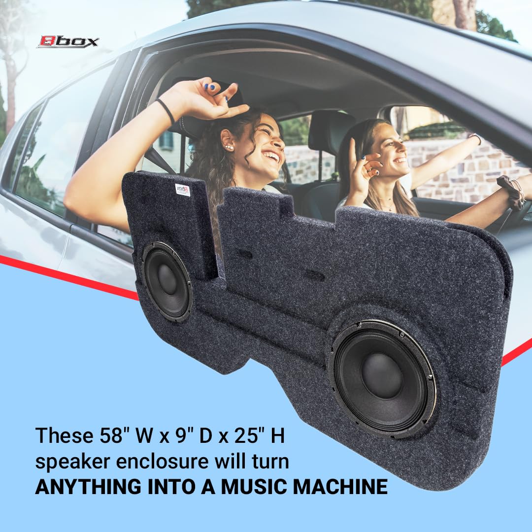 Atrend Dual 12" Ported Accu-Tuned Carpeted Subwoofer Enclosure for 2002-2018 Dodge Ram Quad Cab | Optimal Bass Response | OEM-Fit | High-Grade MDF Construction | Airtight Seal