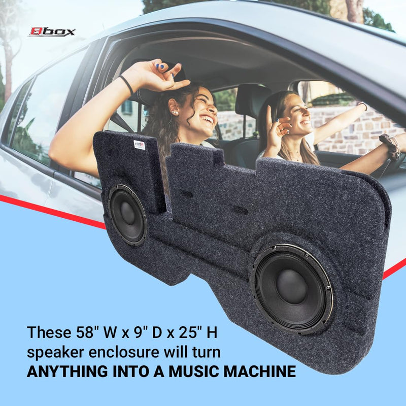Atrend Dual 12" Ported Accu-Tuned Carpeted Subwoofer Enclosure for 2002-2018 Dodge Ram Quad Cab | Optimal Bass Response | OEM-Fit | High-Grade MDF Construction | Airtight Seal