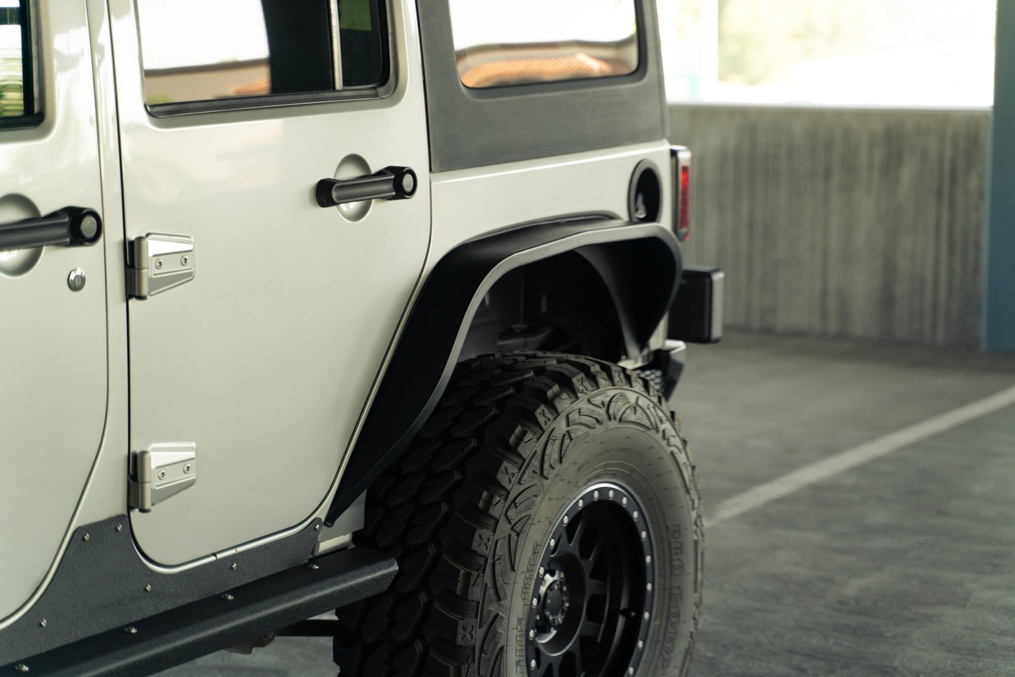 Slim Fender Flares DV8 Offroad for The 2007-2018 Jeep Wrangler JK | Plug and Play Amber Marker Light | Bolt-On Installation with Optional Cutting | Bolt-On Installation with Optional Cutting