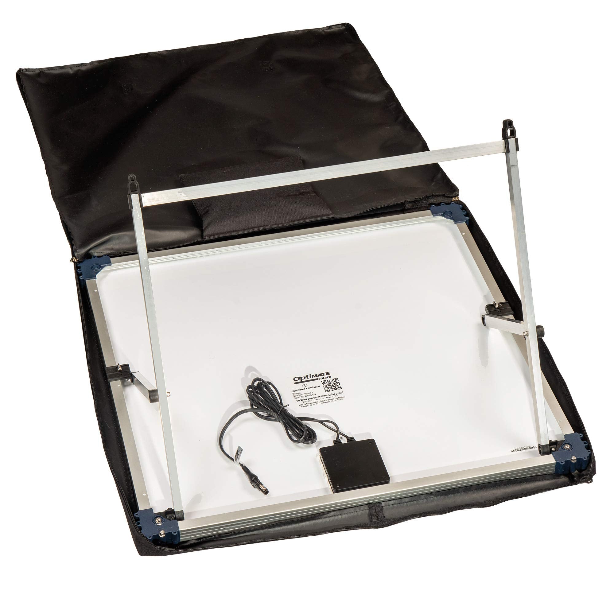 Solar Optimate 60W Travel kit, TM523-6TK, 6-Step 12V 5A Weatherproof Solar Battery Saving Charger & maintainer