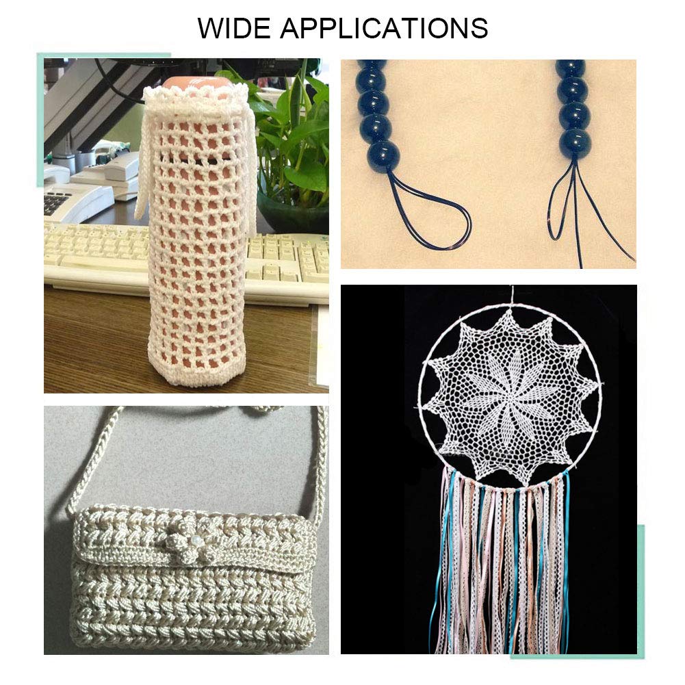 JEWELEADER Braided Nylon About 110 Yards Craft Thread Cord 1mm Satin Trim Cord Chinese Knotting Beading Cord for DIY Jewellery Making Macrame Kumihimo Shamballa Friendship Bracelets - White