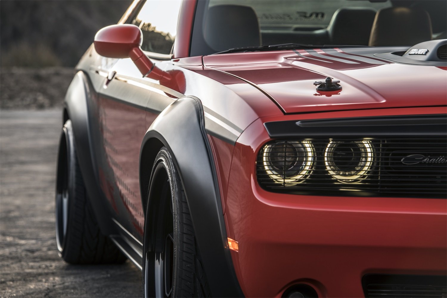 Fender Flare Kit / Body Kit Auto Ventshade [AVS] | Fits 2007-2023 Dodge Challenger (may require trimming & prof install w/air dam), 4 pcs. | Black - 850250