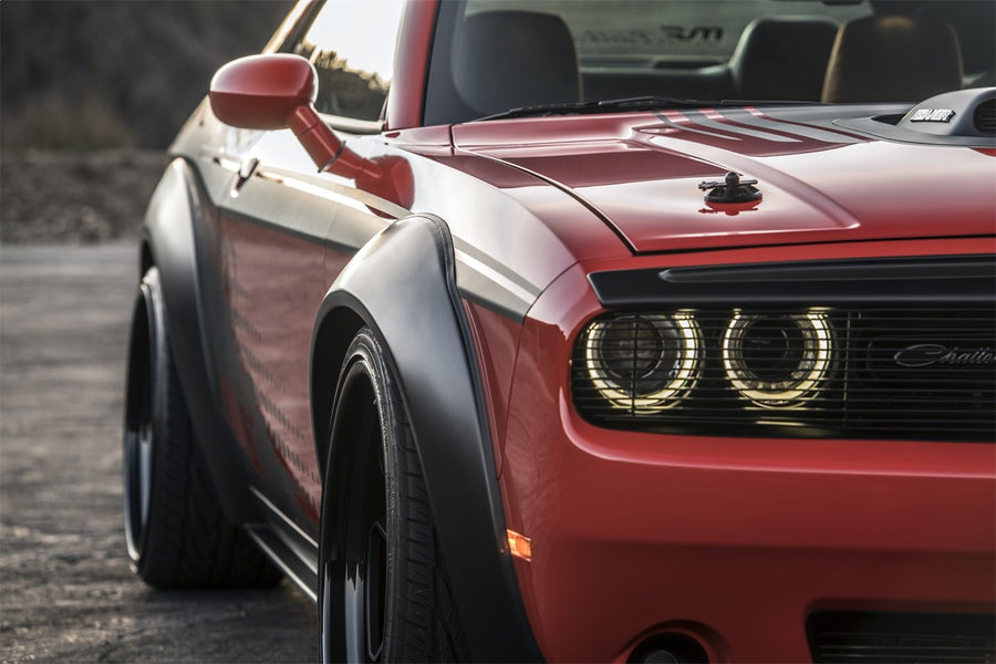 Fender Flare Kit / Body Kit Auto Ventshade [AVS] | Fits 2007-2023 Dodge Challenger (may require trimming & prof install w/air dam), 4 pcs. | Black - 850250