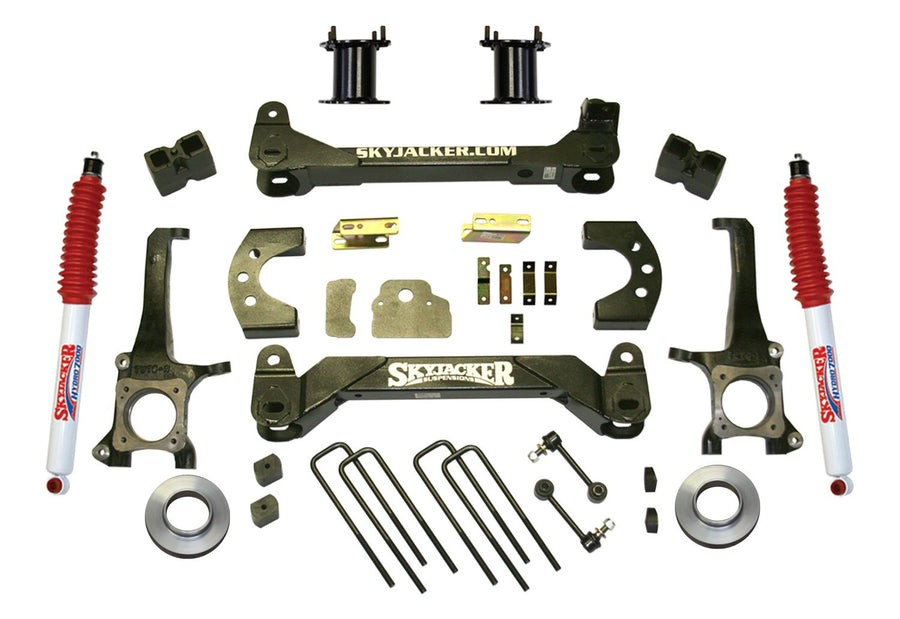 Skyjacker Suspension Lift Kit TU760BKH w/Shock 6 in. Lift Incl. Front Strut Spacer Kit Blocks U Bolts Brake Line Brackets
