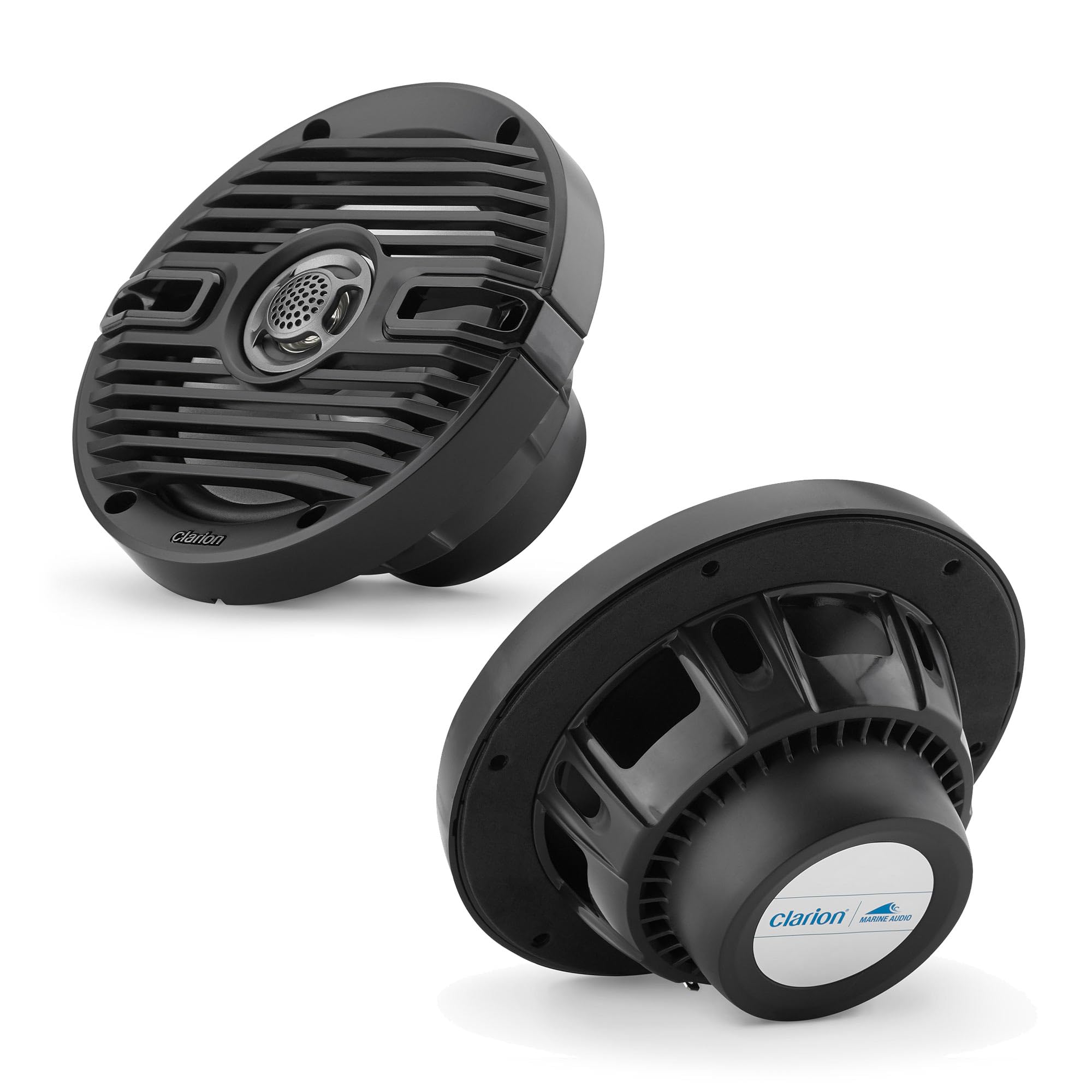 CMS-651-CWB Clarion 6.5-inch Coaxial Marine Speakers 30W RMS Power handling 1/2-inch (13 mm) Polymer Dome Tweeter Includes White & Black Classic Grilles