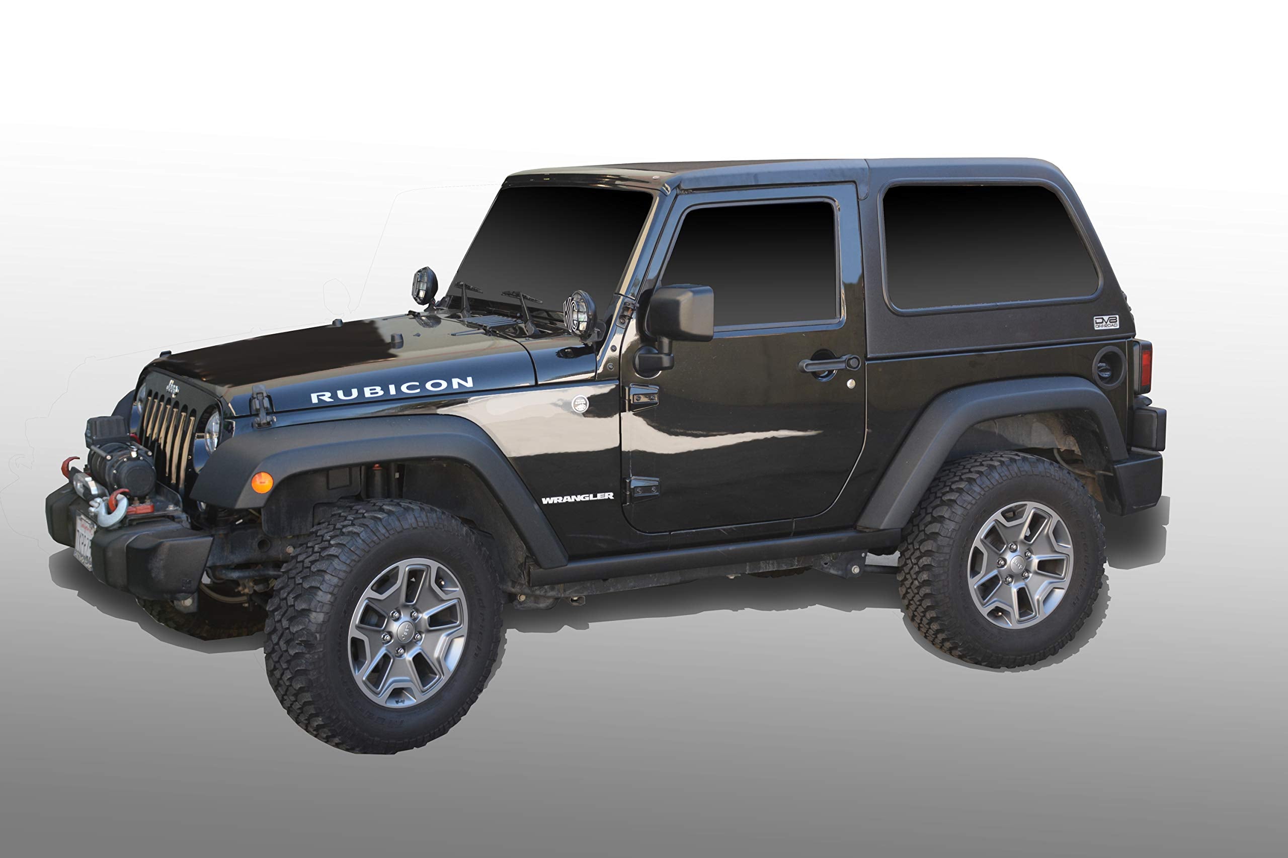 Fastback Hard Top DV8 Offroad designed for the 2007-2018 Jeep Wrangler JK 2 Door