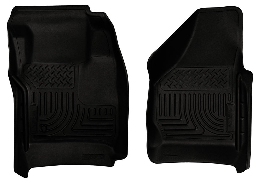 Husky Liners Floor Mats Weatherbeater | Fits 2008-2010 Ford F-250/F-350 All CABS | Front Row, 2-pc Black - 18381
