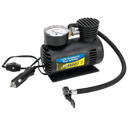 12V Compact Tire Inflator Performance Tool 60399 with LED Light and Auto Shut-Off, Portable Air Compressor for Cars, Trucks, SUVs and Bikes