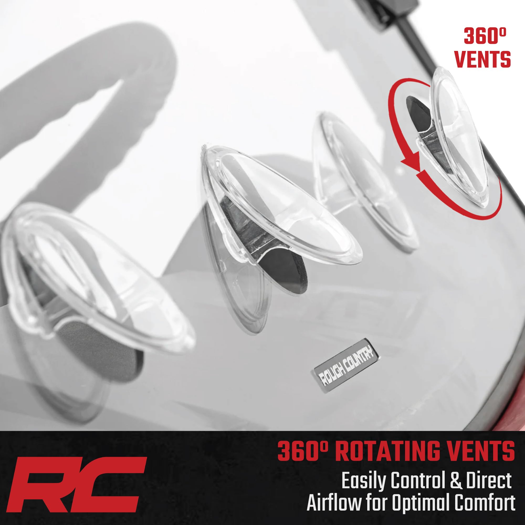 Vented Rough Country Full Windshield for Polaris Xpedition - Scratch Resistant 1/4" Polycarbonate, 250x Stronger than Glass