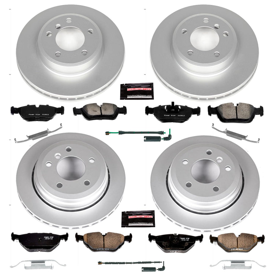 Power Stop Z23 CRK874 Front and Rear Evolution Geomet Coated Brake Kit For BMW 325xi 2001-2005 [Model Specific]