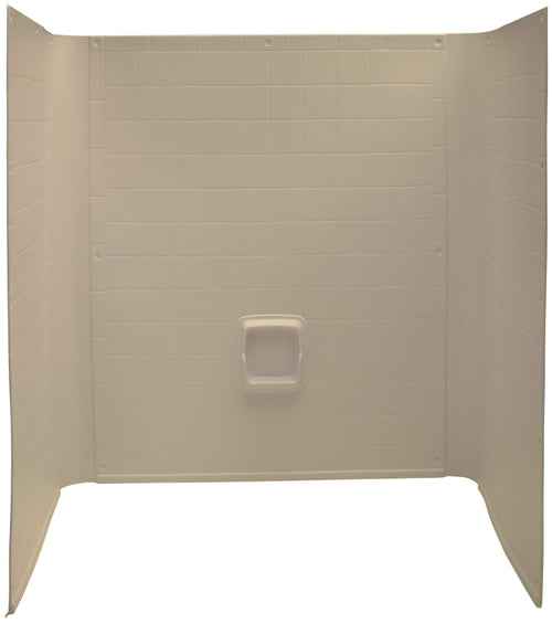 27” x 54” x 58" Almond Bathtub Wall Surround Lippert Replacement with Scratch-Resistant ABS Acrylic for RVs, Manufactured Homes, Travel Trailers, 5th Wheels, Motorhomes - AUW27STD-SPK