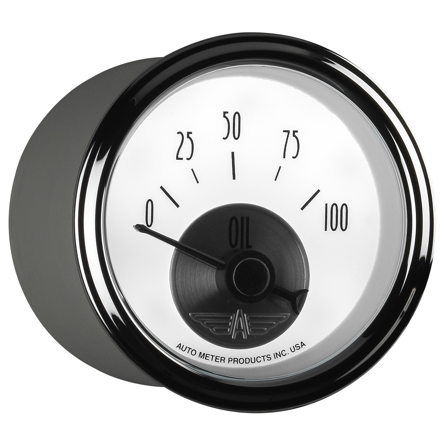 2-1/16" Electric Oil Pressure Gauge Auto Meter 2026 Prestige Pearl (0-100 PSI, 52.4mm)
