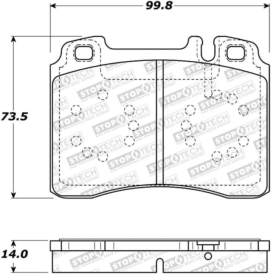 Front StopTech 308.05611 Brake Pads with Shims and Hardware Street