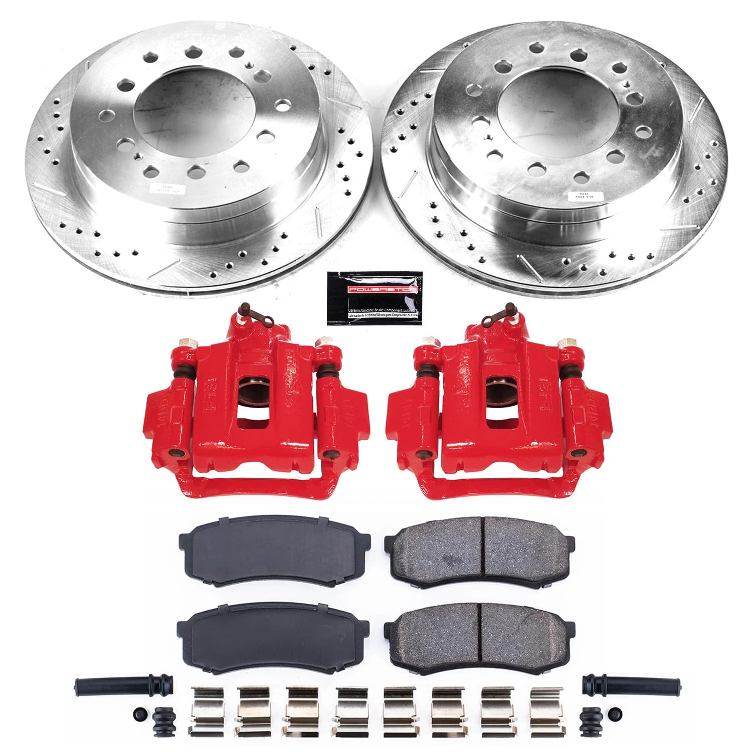 Power Stop Z23 Evolution KC2405A Rear Brake Caliper Kit- Brake Rotors, Brake Pads, Brake Calipers For Toyota 4Runner 2003-2009, Toyota FJ Cruiser 2007-2009 [Model Specific]