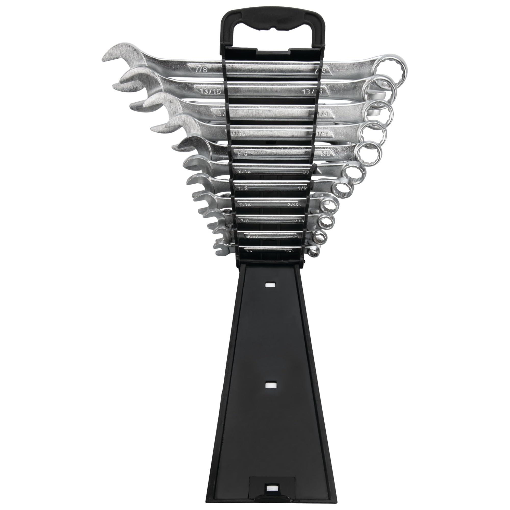 W1084 Performance Tool 22pc Combination Wrenches Set (Metric and Standard Sizes) With Organizer Rack