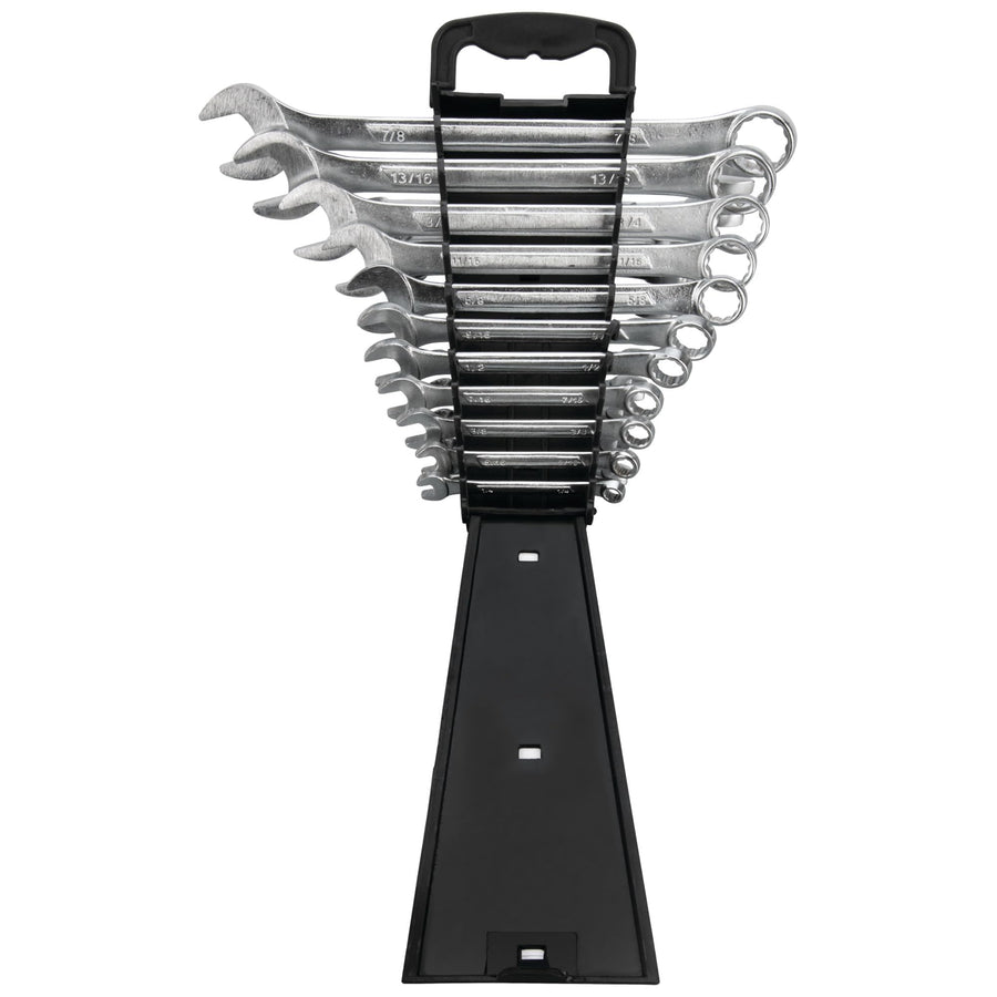 W1084 Performance Tool 22pc Combination Wrenches Set (Metric and Standard Sizes) With Organizer Rack