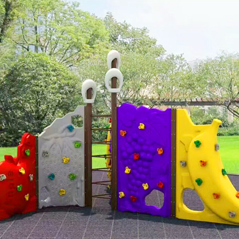 Kids Children ck Climbing Wood Wall Stones Hand Feet Holds Grip Kits Stock(Yellow)