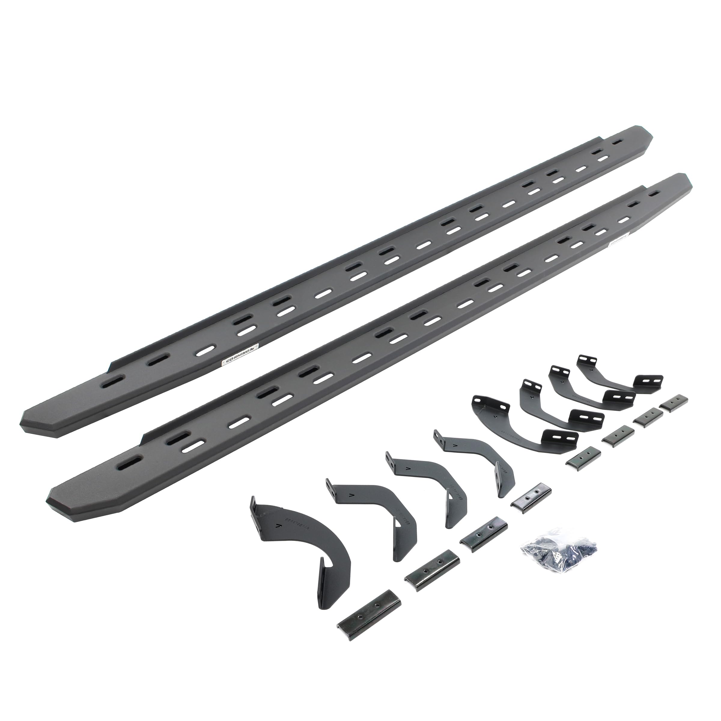 RB30 Slim Go Rhino Running Boards & Brackets | Galvanized Steel, Textured Black | 69643973SPC | Fits 2023-2024 Toyota Sequoia
