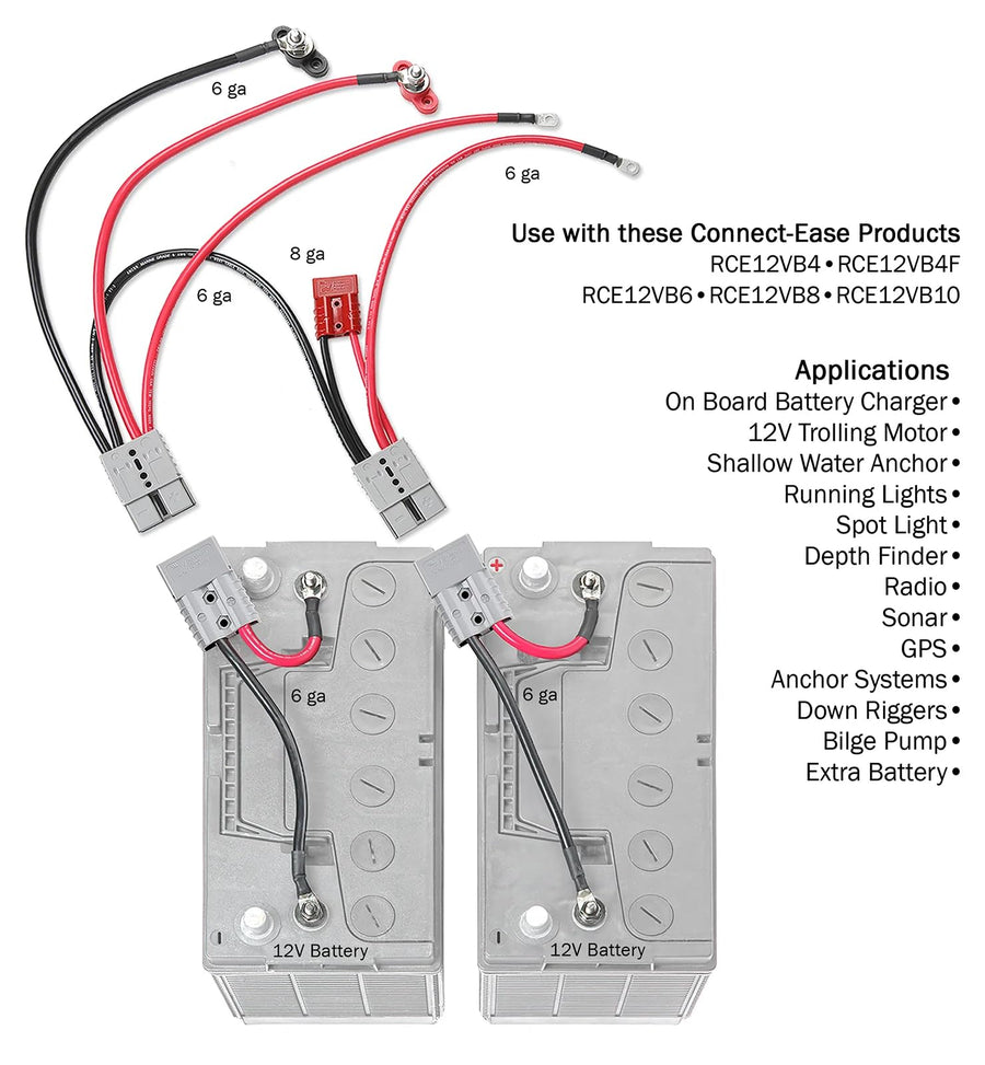 Outboard Motor/Accessory Isolator Connection Kit - Connect-Ease 6 AWG - RCE12VBM6IK