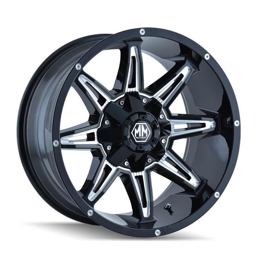 Black Mayhem Rampage 8090 Wheel with Milled Spokes (17x9"/12x139.7mm)