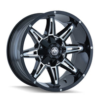 Black/Milled Mayhem Rampage 8090 Spokes Wheel (20 x 9. inches /5 x 127 mm, 0 mm Offset)