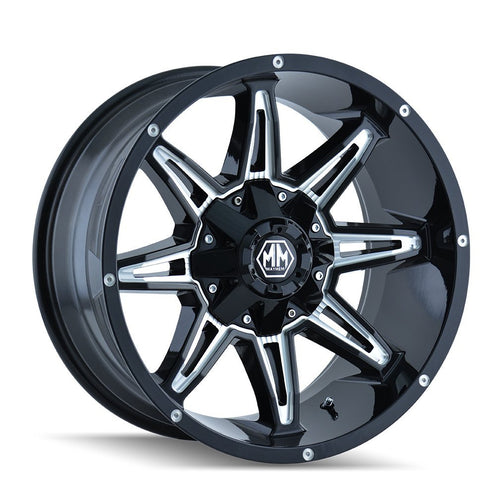 Black/Milled Mayhem Rampage 8090 Spokes Wheel (20 x 9. inches /5 x 127 mm, 0 mm Offset)