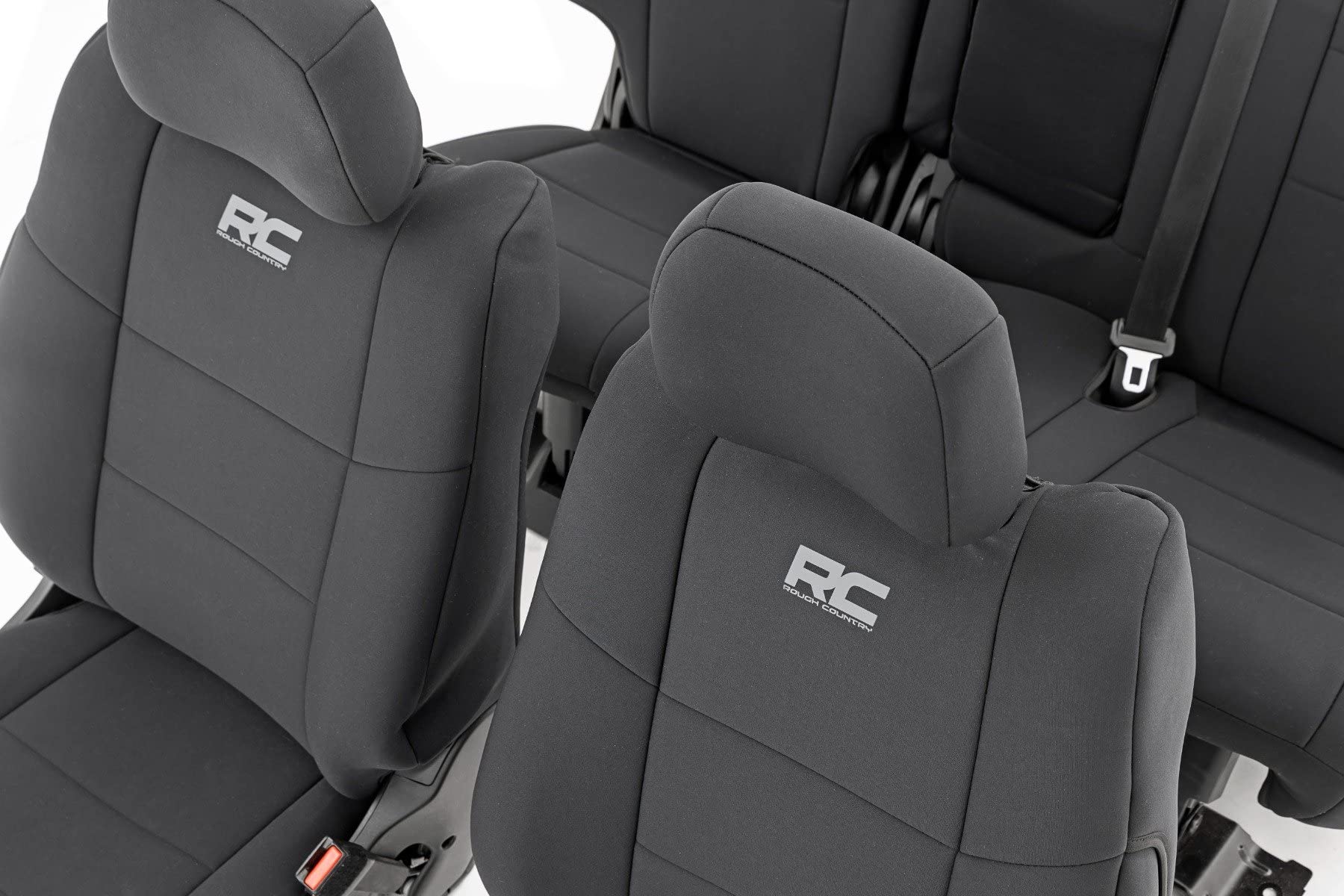 Rough Country Neoprene Seat Covers for Jeep Grand Cherokee 2011-2022 - 91046,Black, Front | Rear