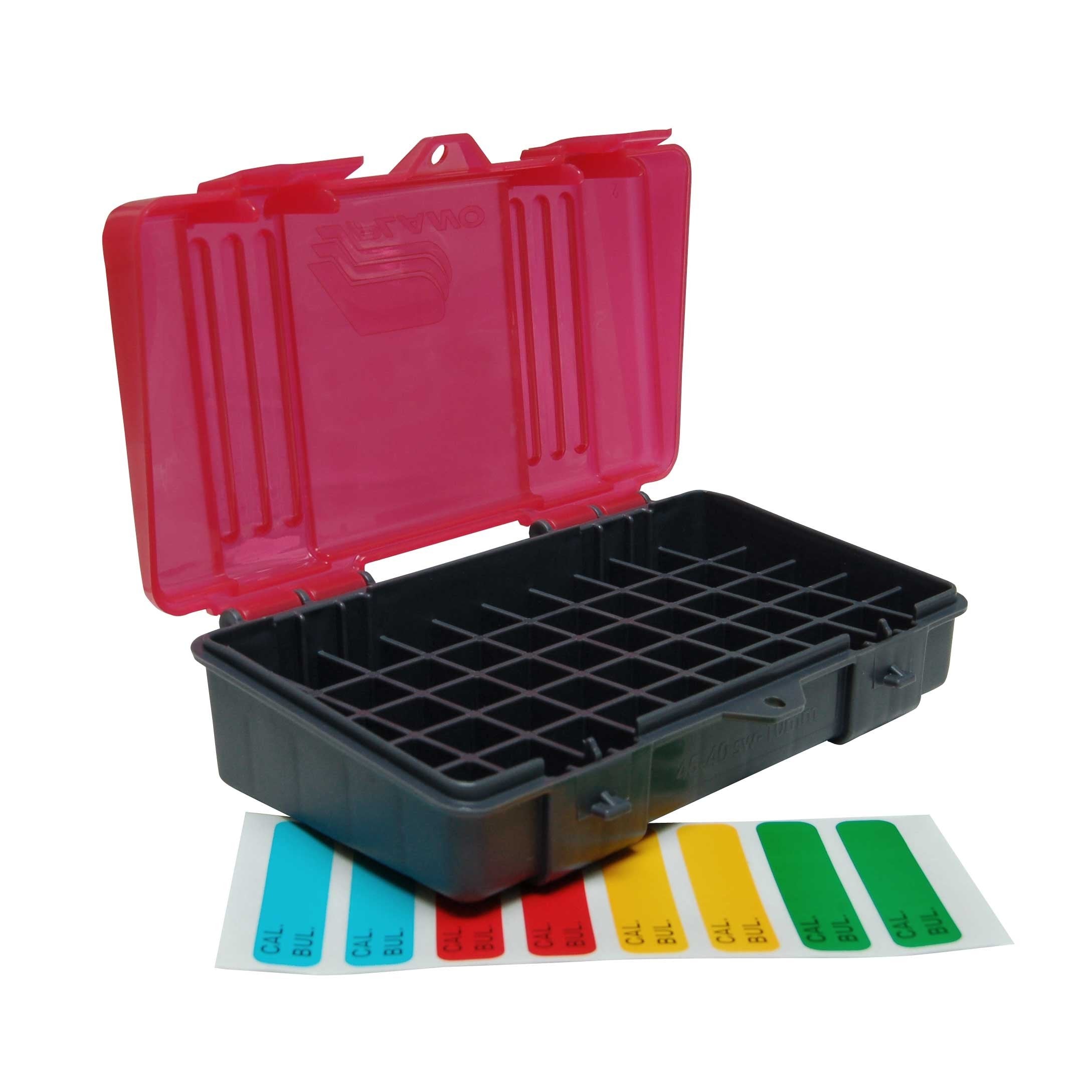 50-Count Plano Handgun Ammo Box, Dark Gray, Lockable Ammunition Storage, XL Plastic Ammo Box with Dependable Closures and Deep Individual Slots for .45, .40, & 10mm Ammo