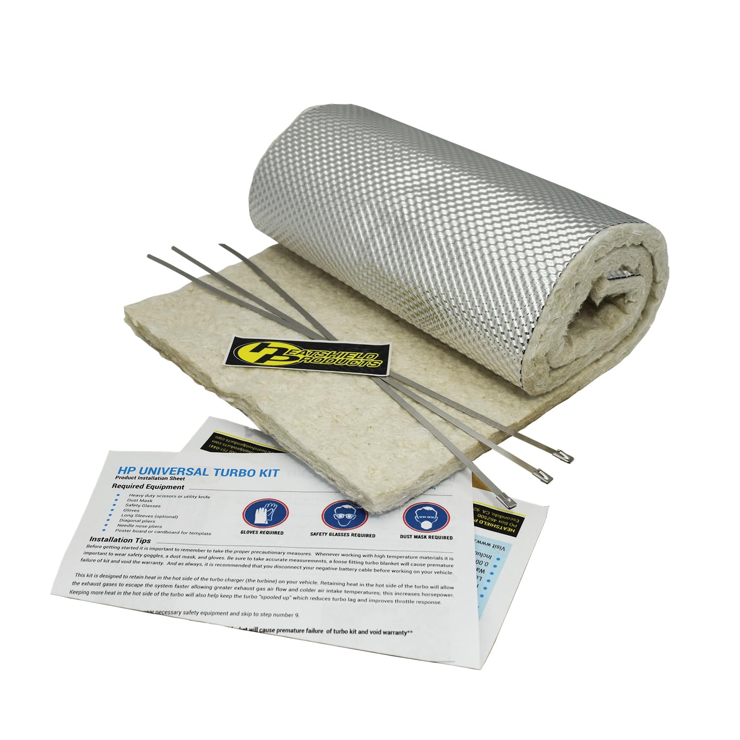 Heatshield Products HP Turbo Kit 1/2" Thick x 10" Wide x 36" Long Universal Downpipe Heat Shield kit