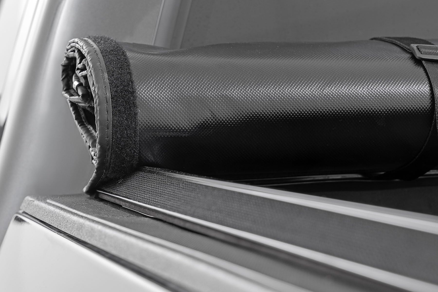 Soft Roll Up Rough Country Truck Bed Tonneau Cover for Toyota Tacoma (2016-2023) - Fits 5' (60") Bed, Weather-Resistant, Roll Up Bed Cover