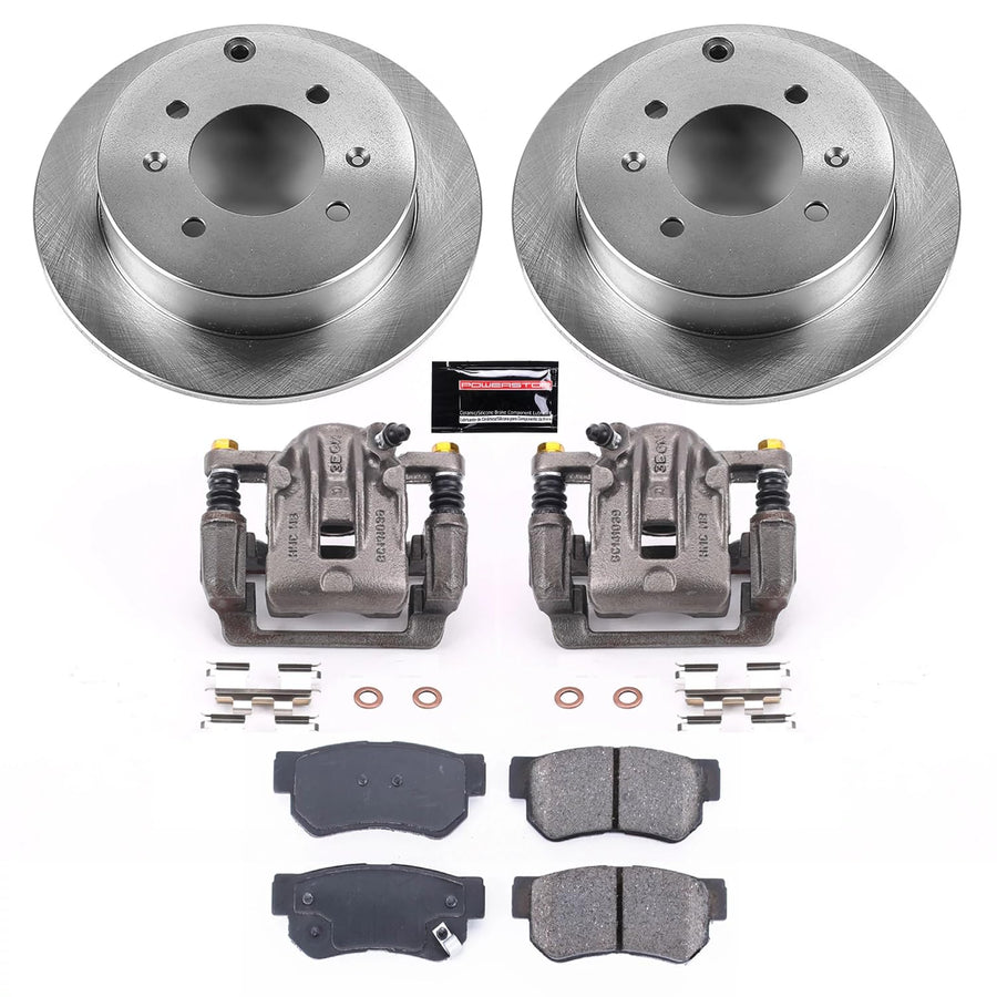 Power Stop KCOE5212 Replacement Autospeciality Rear Caliper Kit- OE Rotors, Ceramic Brake Pads, Calipers For Hyundai Sonata 1999-2005, Kia Optima 2001-2006 [Model Specific]