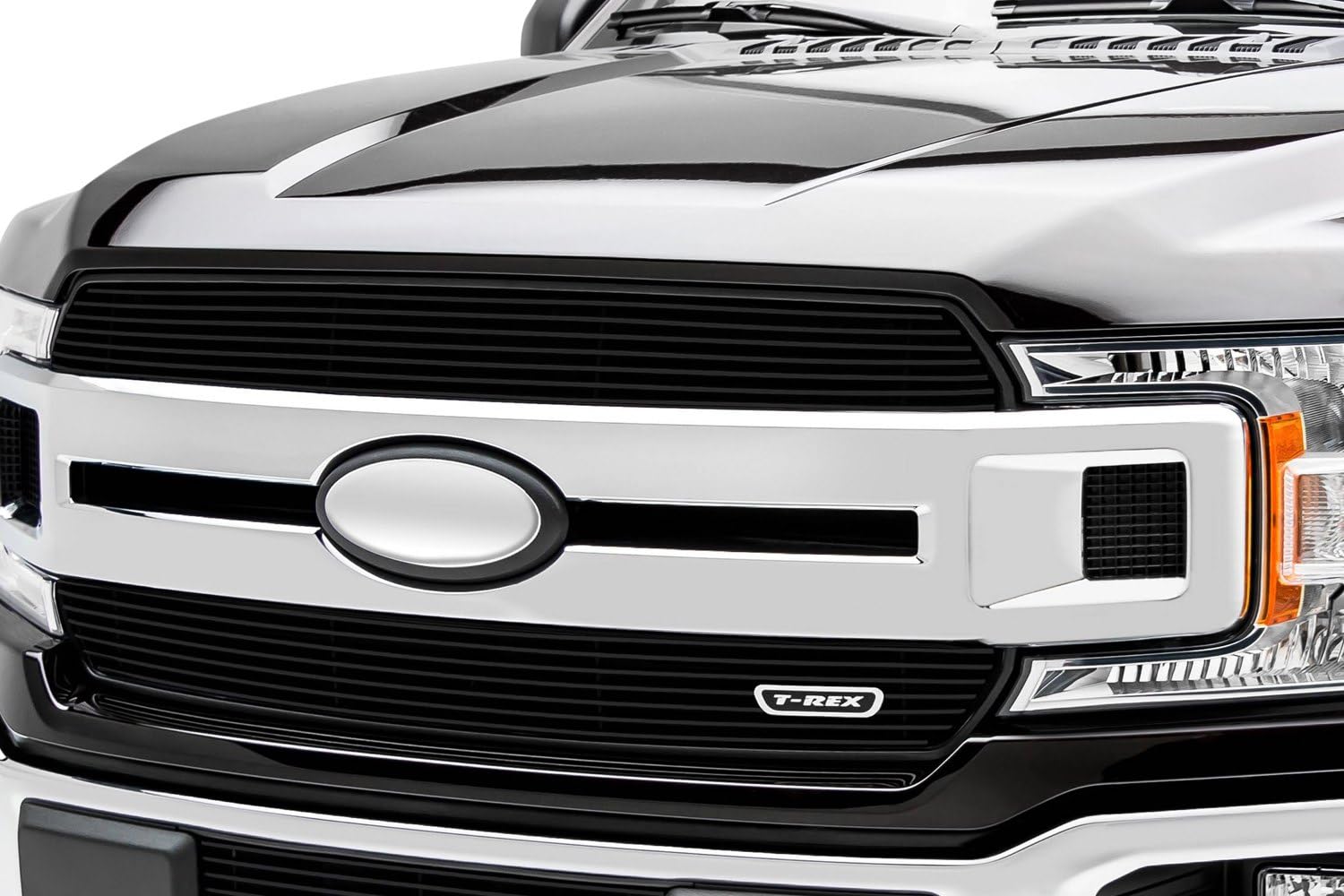 T-Rex Grilles F-150 2018-2020 XLT, Lariat Billet Grille, Black, 2 Pc, Insert, Does Not Fit Vehicles with Camera - PN #20571B